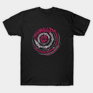 calligraphy half-ring T-Shirt